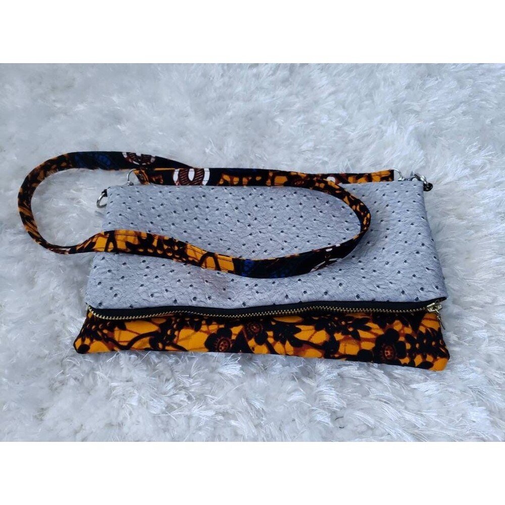 Reversible Ankara, African Print Foldover Clutch Purse, evening bag, casual bag,